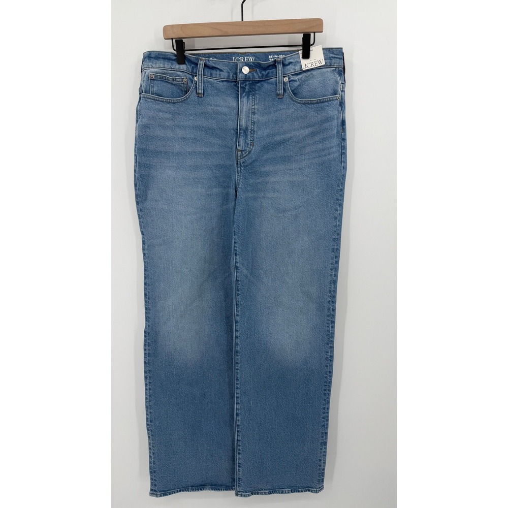 J Crew 96‎ Full Length Slim Wide Leg Jeans Light Wash Women Size 32T